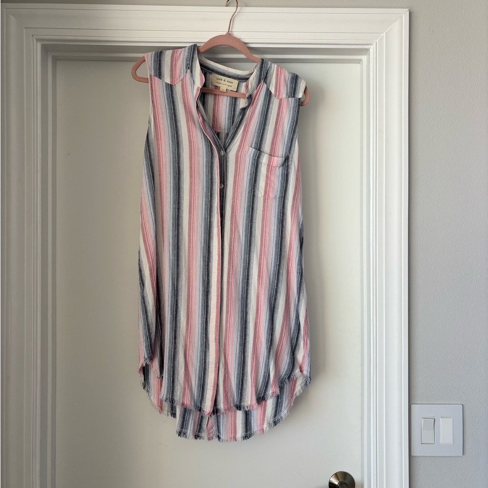 Cloth & Stone Multicolor Striped Shirt Dress